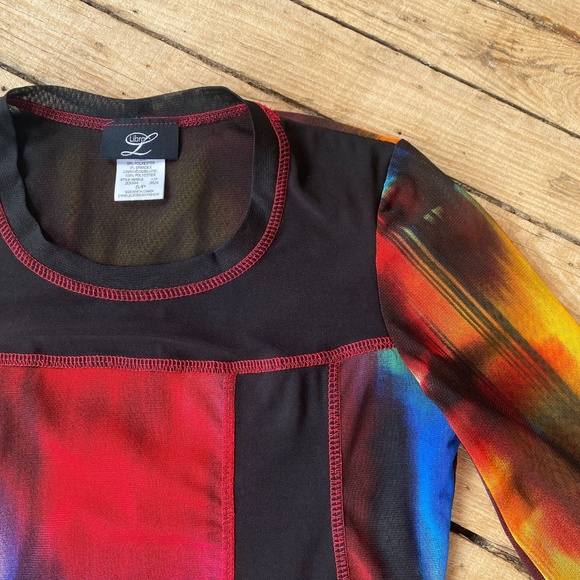 Vintage 1990s Libra Abstract Semi Sheer Blouse - Picture 4 of 8